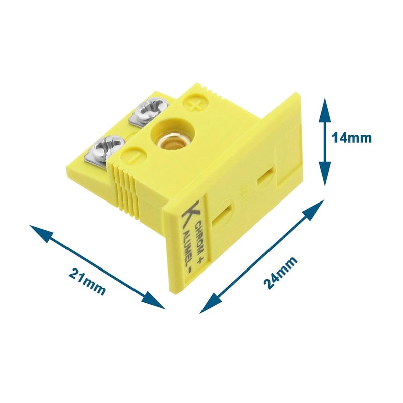 OTOTEC 4 Sets K Type Thermocouple Wire Connectors with Panel,Yellow Mini Socket with Panel Installation,21mm x 24mm x 14mm MPJ-K-F - Image 4